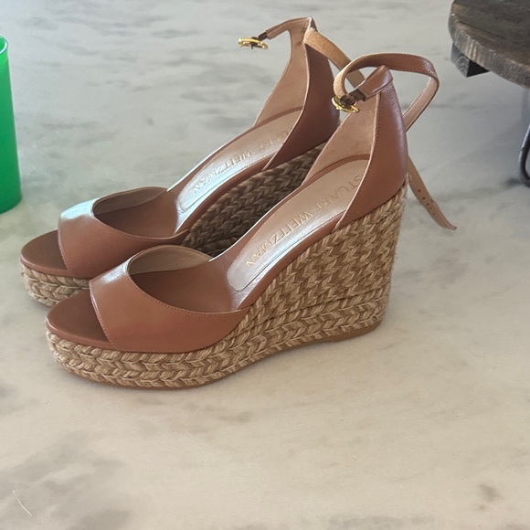 Stuart Weitzman Brown Leather Wedges - Picture 2 of 6